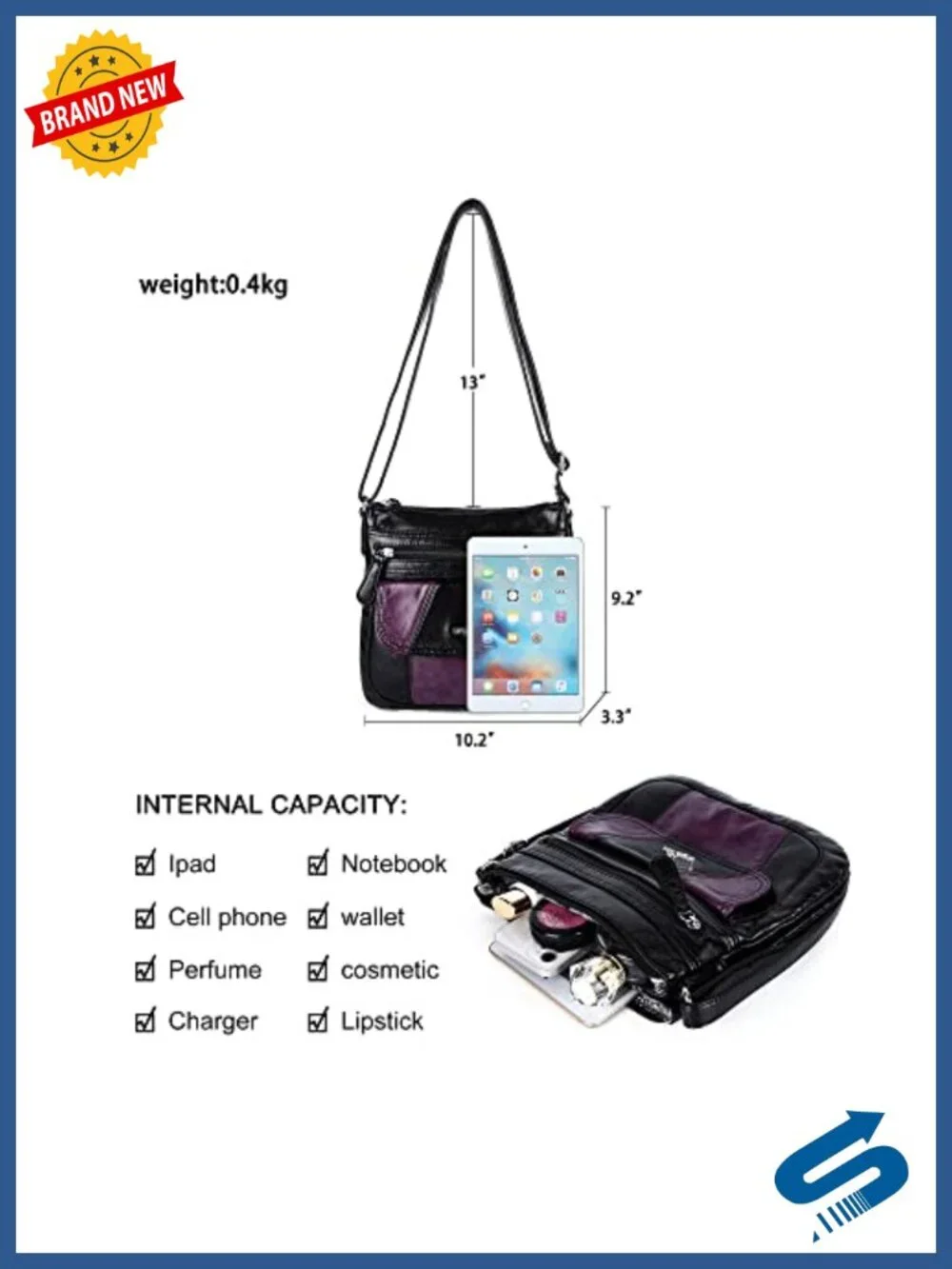 Women's Hobo Crossbody Bag with Adjustable Strap - Small Faux Leather Purse